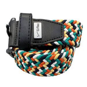 Nike G-Flex Multicolor Braided Belt With Black Trim & Buckle Stretch 42"